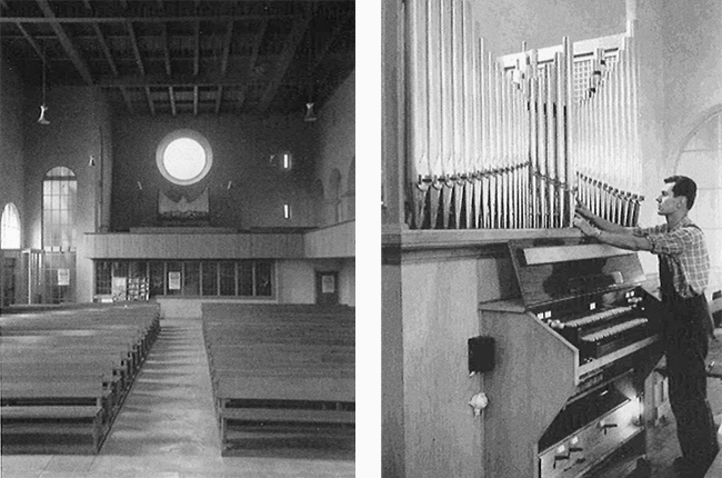 Bauer-Orgel links und Ott-Orgel rechts