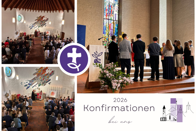 Konfirmationen in der Himmelfahrtskirche li und in der Auferstehungskirche re